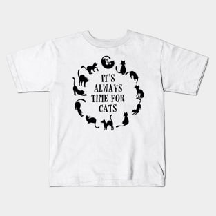It's Always Time For Cats cat clock Kids T-Shirt